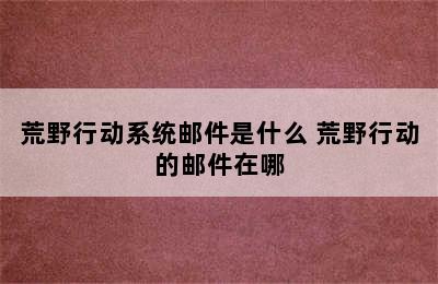 荒野行动系统邮件是什么 荒野行动的邮件在哪